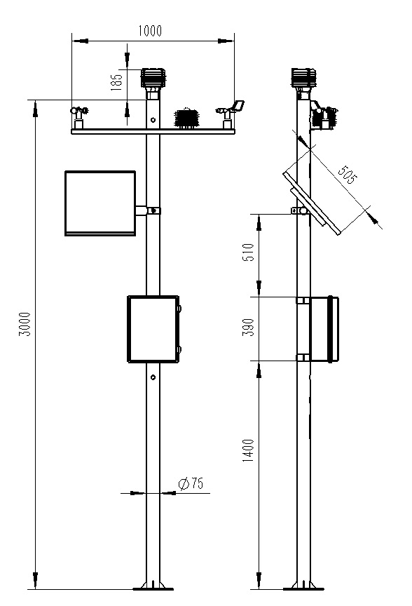 網格化空氣質量監測站產品尺寸圖